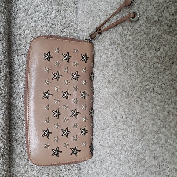 Jimmy Choo ballet pink and silver gunmetal zip wallet Authentic - Picture 2 of 10